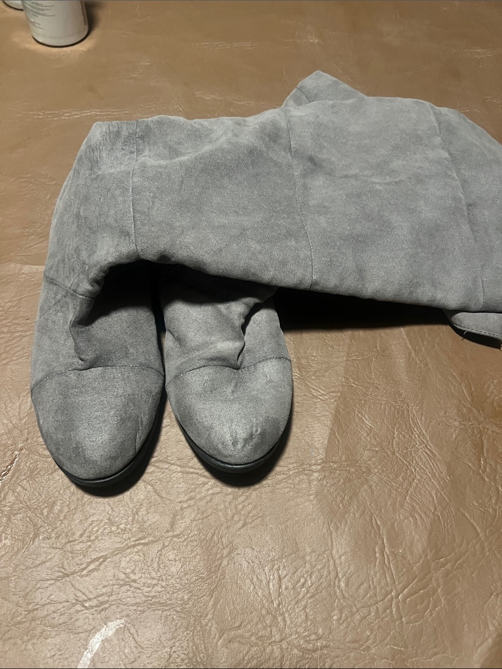 American Eagle Outfitters Over-the-Knee Suede Boots in Light Gray